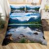 Nature River Bedding Set Starry Sky Duvet Cover Set Mountain River Forest Moon Printed Design Natural Landscape Comforter Cover