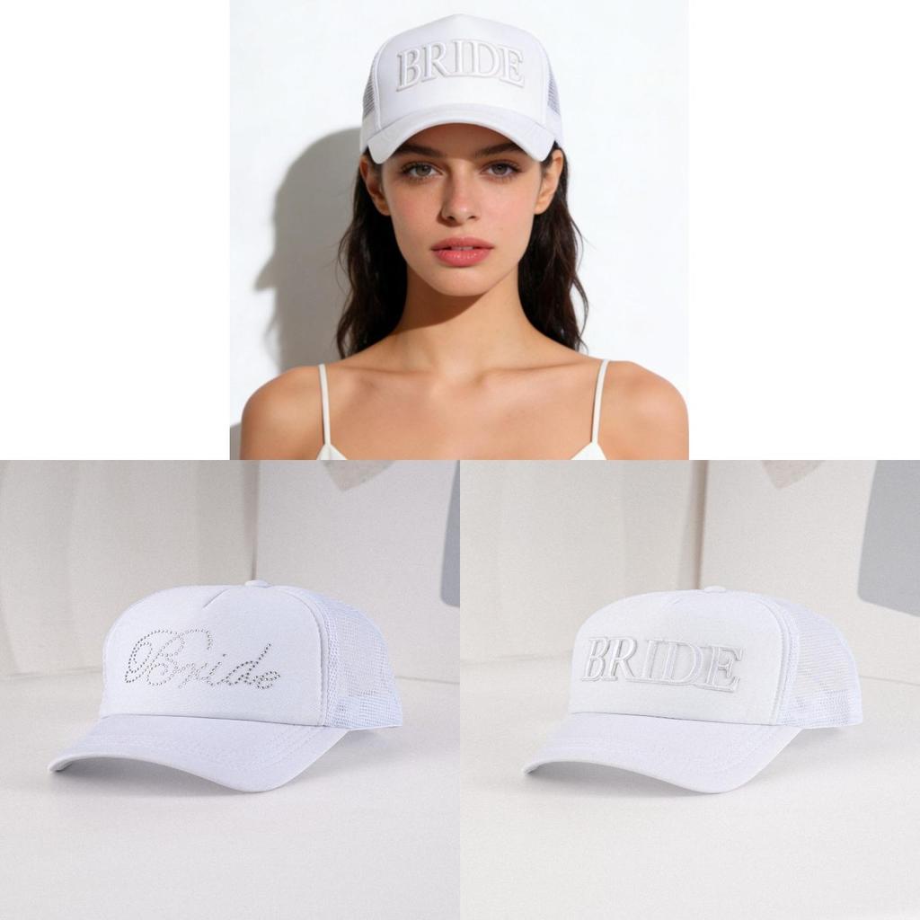 Bride Embroidered Baseball Cap With Breathable Mesh Sun Hat For Bridal Ceremony