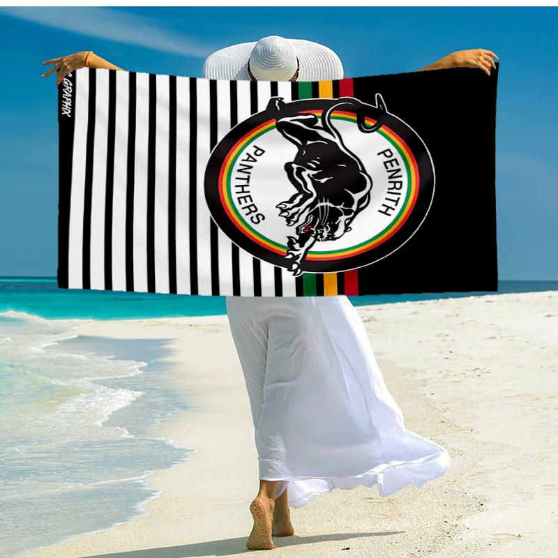 panthers Fashion Beach Towel: Ideal for Summer Adventures Soft, absorbent and quick drying suitable for swimming and bathing