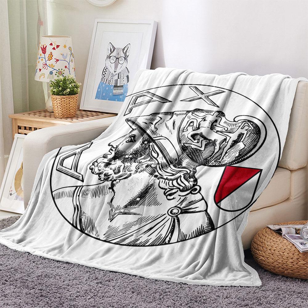AFC Ajax Amsterdam Printed Flannel Blanket, soft throw for bedroom sofa, washable,soccer fan merchandise, great gift.