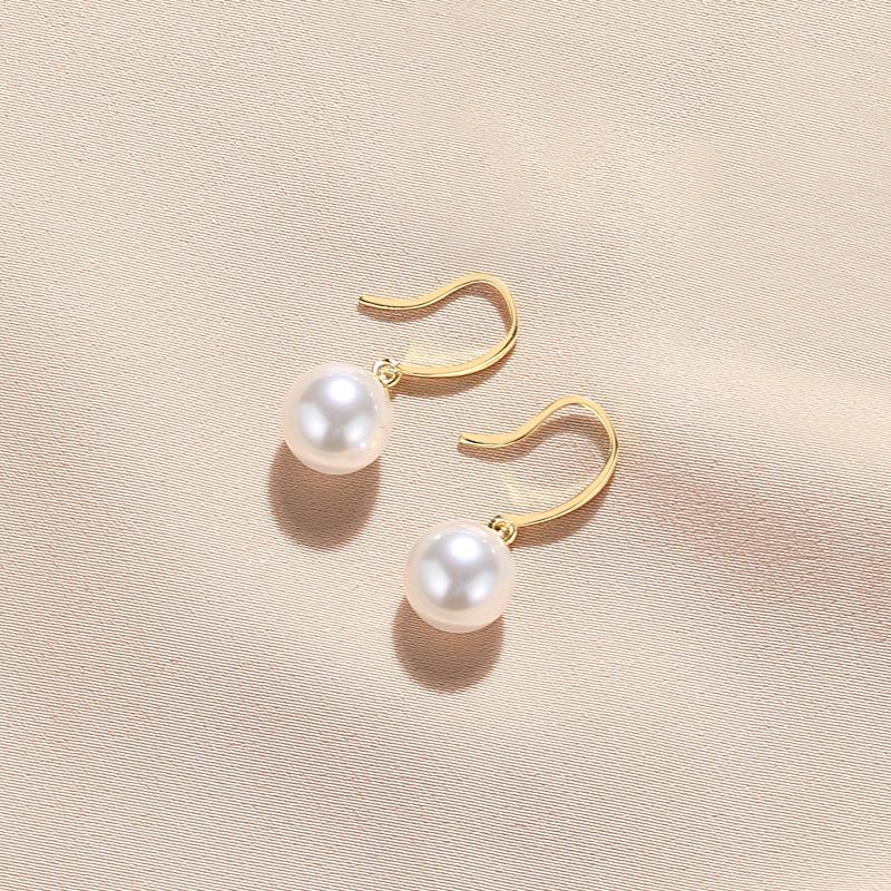 S925 Sterling Silver Large Pearl Dangle Earrings for Women - 2024 Niche Design Ear Hooks, High-End Temperament Jewelry.