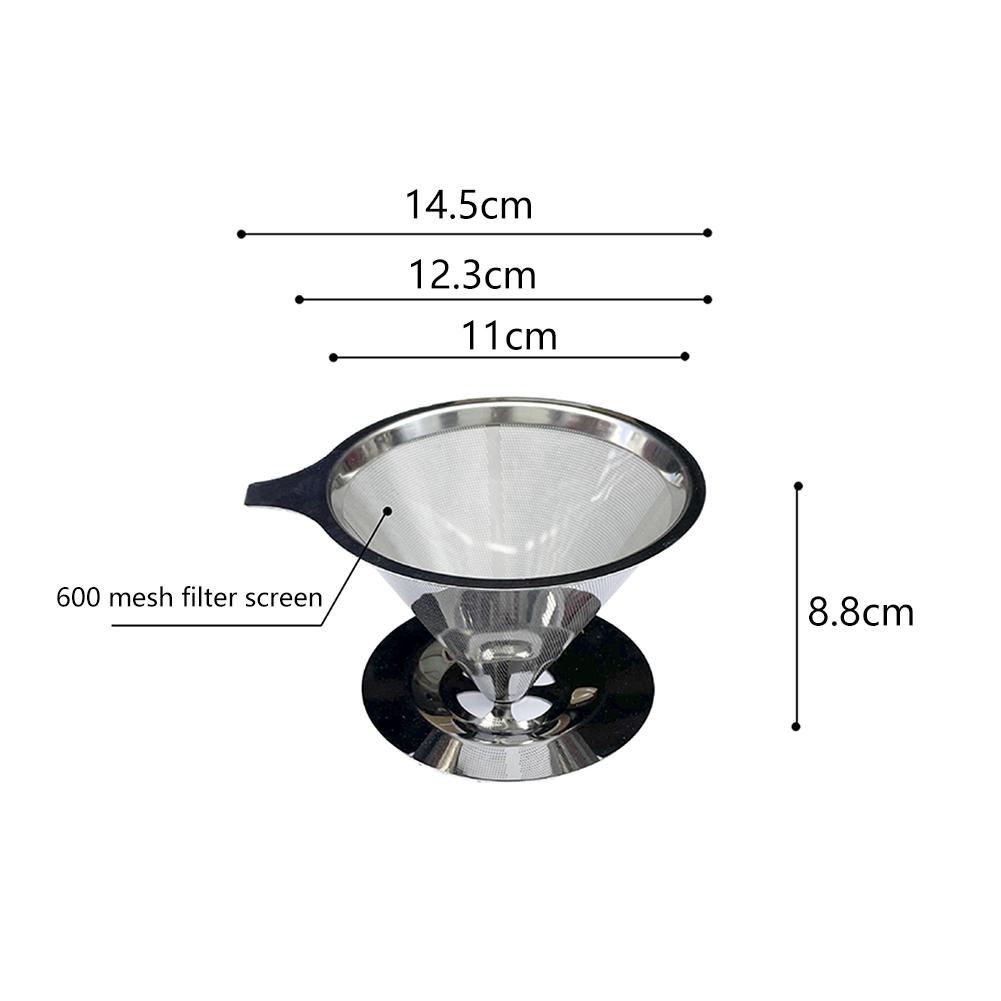 Cone Coffee Filter Holder 304 Stainless Steel Double-layer Coffee Drip Filtration Rack No Filter Paper Coffeeware Kitchen Tools