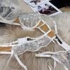 Sex set Sexy fun French ultra-thin embroidered lace small garter three-piece set