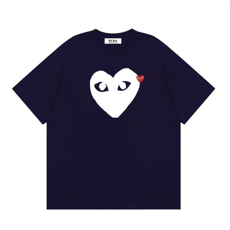 Japanese trendy brand heart-print short-sleeve T-shirt, unisex loose couple's summer casual daily versatile top