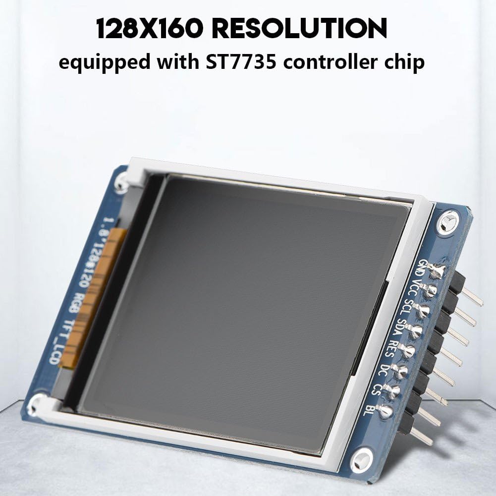 Bewinner 1.8inch LCD Display Module, TFT Screen Module 128 x 160 Resolution Onboard Driver ST7735 SPI Interface, Full-Color LCD Screen Display