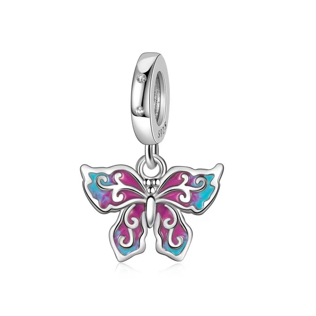 Colorful Butterflies Charms Fit 925 Exquisite Charm Bracelet Women 925 Silver Exquisite Beads DIY Jewelry Gift Accessories New In
