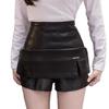2025 Women's High-Waisted PU Leather Slimming A-Line Slit Skirt