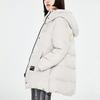 Li Ning Warm Hooded Down Jacket Women Outerwear Cloudy-Gray AYMP032-5