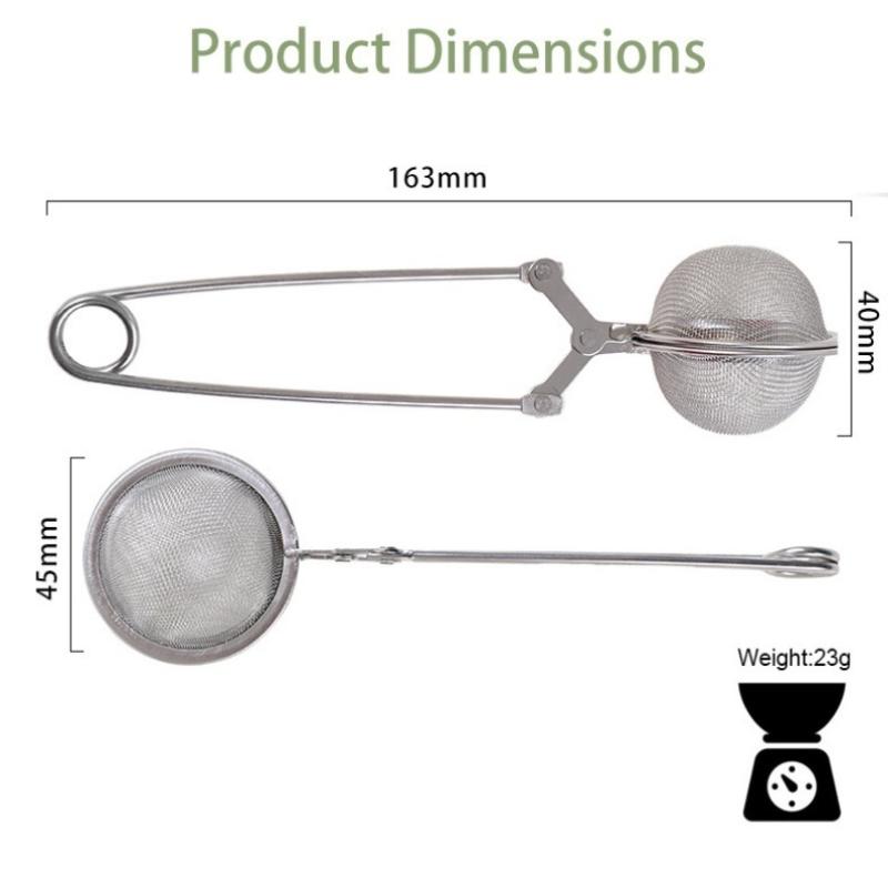 Wiederverwendbare Edelstahl-Teekugel mit Griff, feines Netzsieb, Anti-Verbrühungsfilter, Gewürz- und Kaffeediffusor