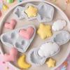 3 Set Balloon Shape Cloud, Heart, Star Silicone Mold, a Birthday Atmosphere Shape Creation Mold