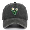 Men's Retro Washed Cotton Embroidered Distressed Dad Baseball Cap with Soft Brim