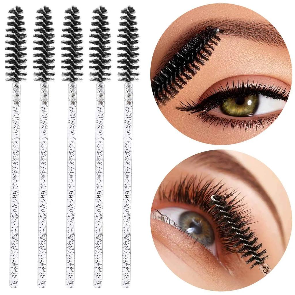 Hooxii Promotional50 Baghete Mascara de Unică Folosință Perie pentru Gene Spoolies pentru Extensii de Gene, Sprâncene și Machiaj Cristal Tbestmax
