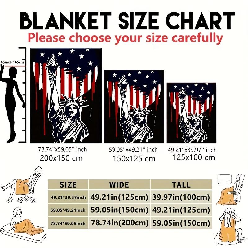 American-themed Design Pattern Flannel Printed Blanket Suitable for All Seasons Suitable for Living Room Office Sofa and Travel