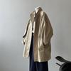 Damen Trenchcoat im koreanischen Stil, mittellang, Stehkragen - Japanische Arbeitskleidung, lockere Passform, dünne Textur für Frühling und Herbst