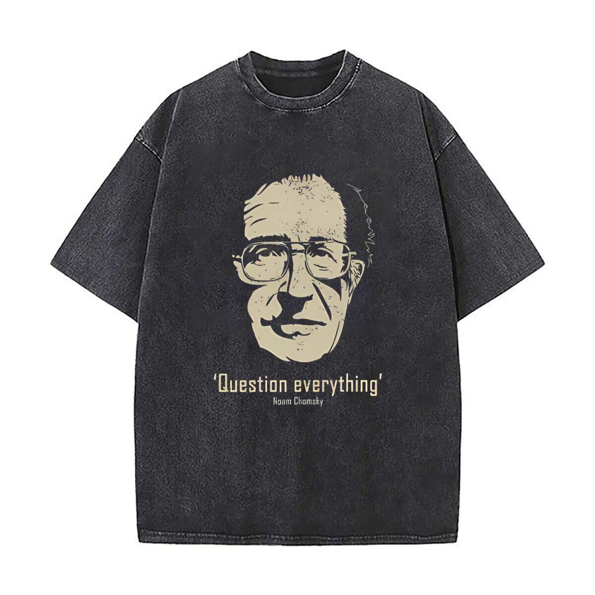 Noam Chomsky Question Everything Mens Summer Tshirt Short Sleeve Loose Streetwear Short Sleeve Tops S