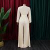 Chic and Comfortable European and American Style V-neck Tie-back Pressed Pleated Plus Size Jumpsuit for Women In Summer