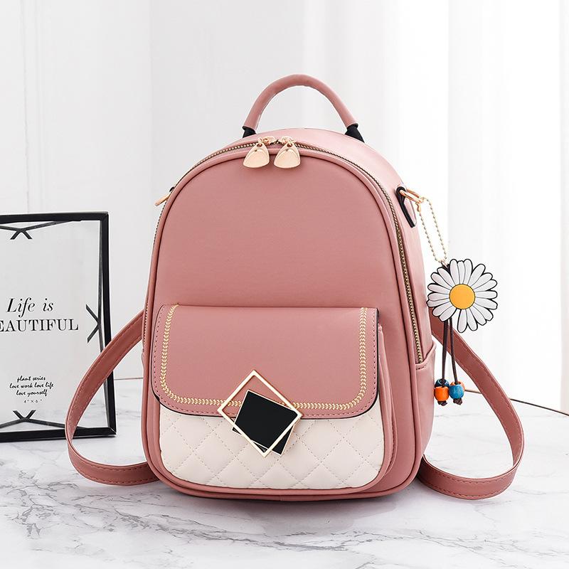 

Женская сумка через плечо, универсальный и модный рюкзак, маленький рюкзак розовый