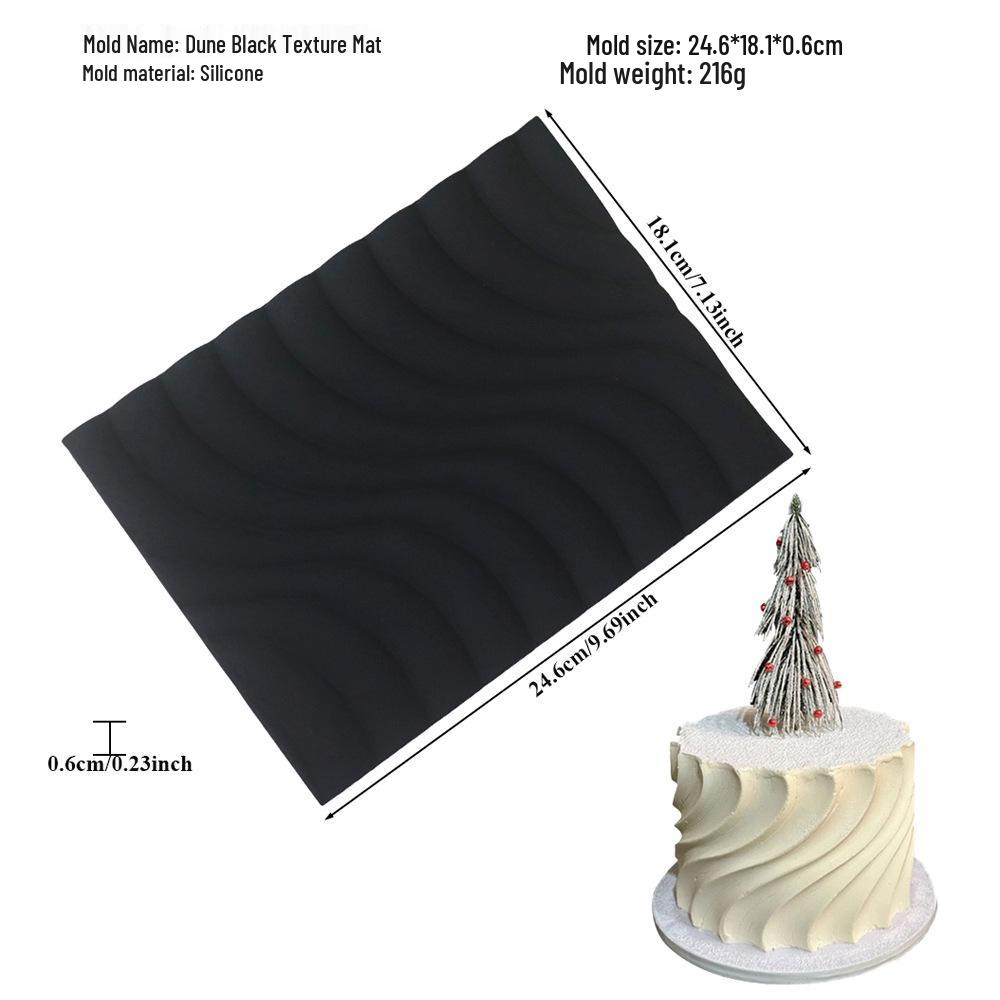Silicone Mousse Swiss Roll Texture Pad - Tree Bark Lace Fondant Mat for Western Pastry Baking