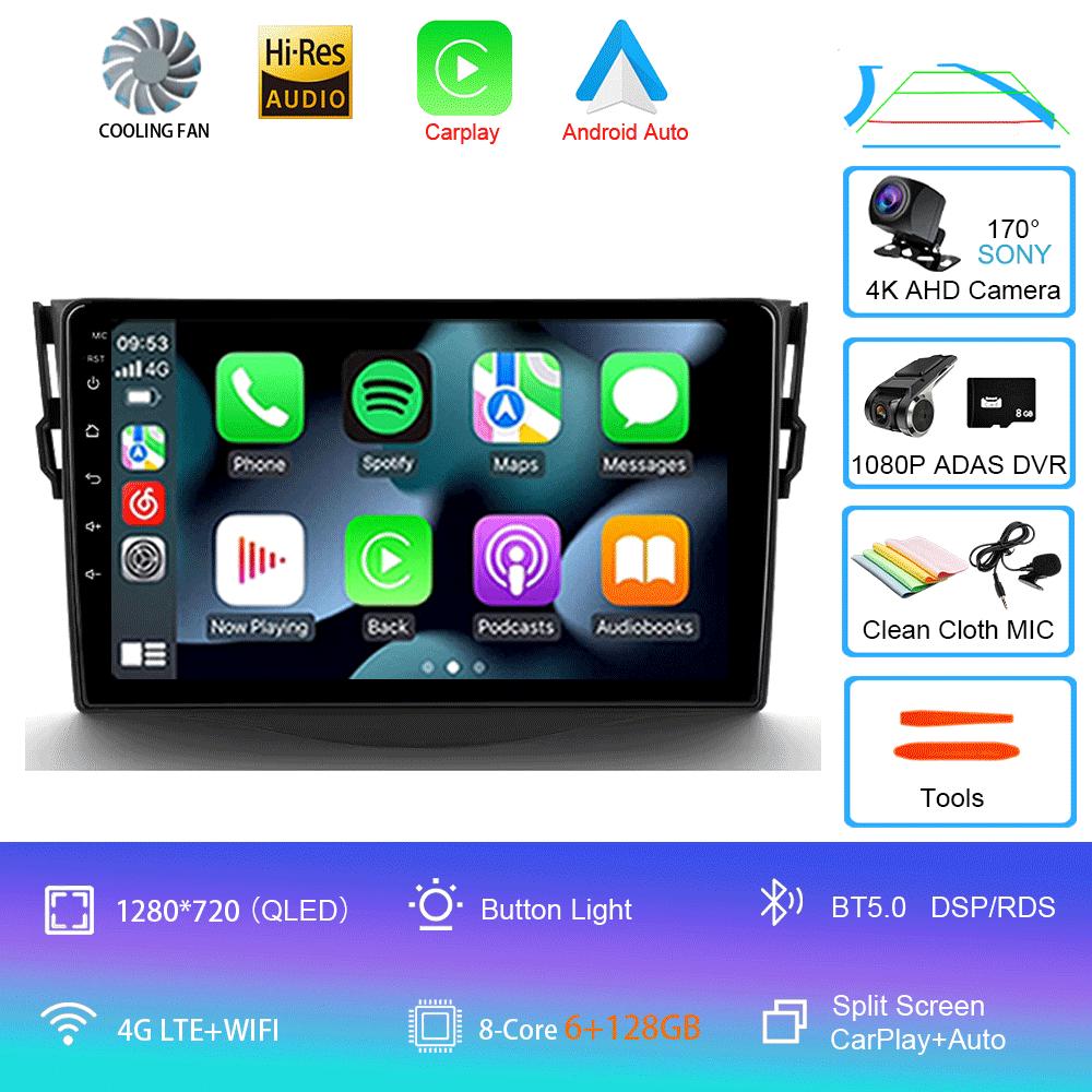 Car Radio Android 14 Carplay For Toyota RAV4 Rav 4 2005 2006 2007 - 2013 Navigation GPS Multimedia Player Stereo wifi+4G BT DSP