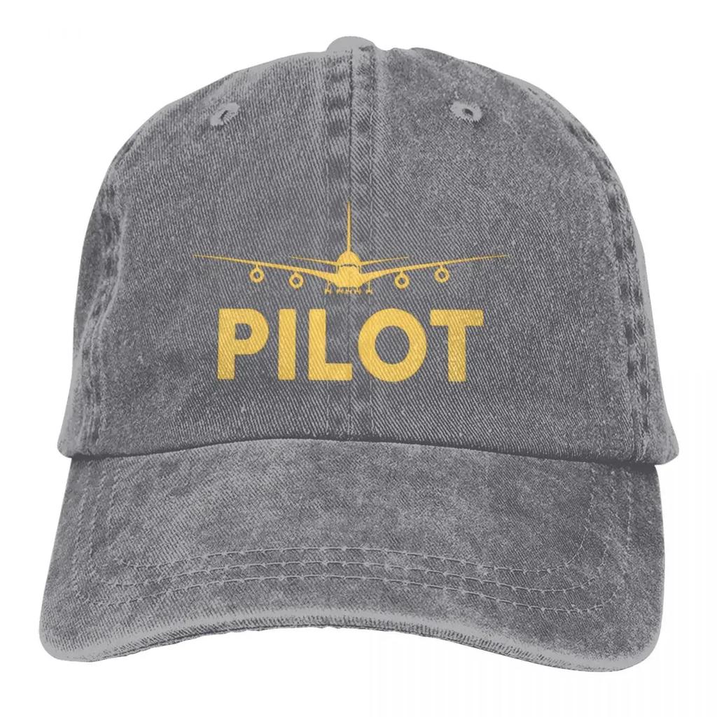 Washed Men's Baseball Cap Born To Fly PILOT Trucker Snapback Cowboy Caps Dad Hat Golf Hats