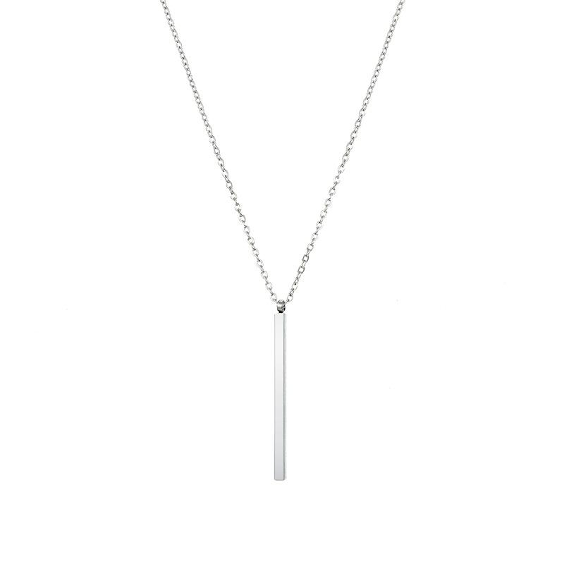 EManco Mode Européenne et Américaine Plaqué Or Acier Inoxydable Géométrique Rectangulaire Pendentif Collier