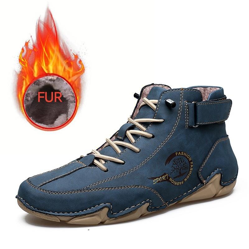 

Brand Handmade Stitching Casual Men S Boots Quality Outdoor Soft Firm Durable Sports Shoes Flat Bottomed Non Slip Walking Boots 46