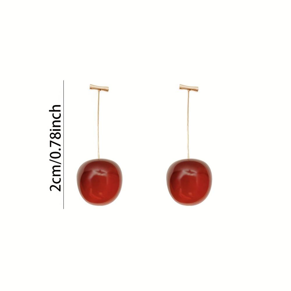 2Pcs Red Cherry Fruit Stud Earrings For Women Cute Dangle Cartilage Tragus Conch Piercing Jewelry Gift