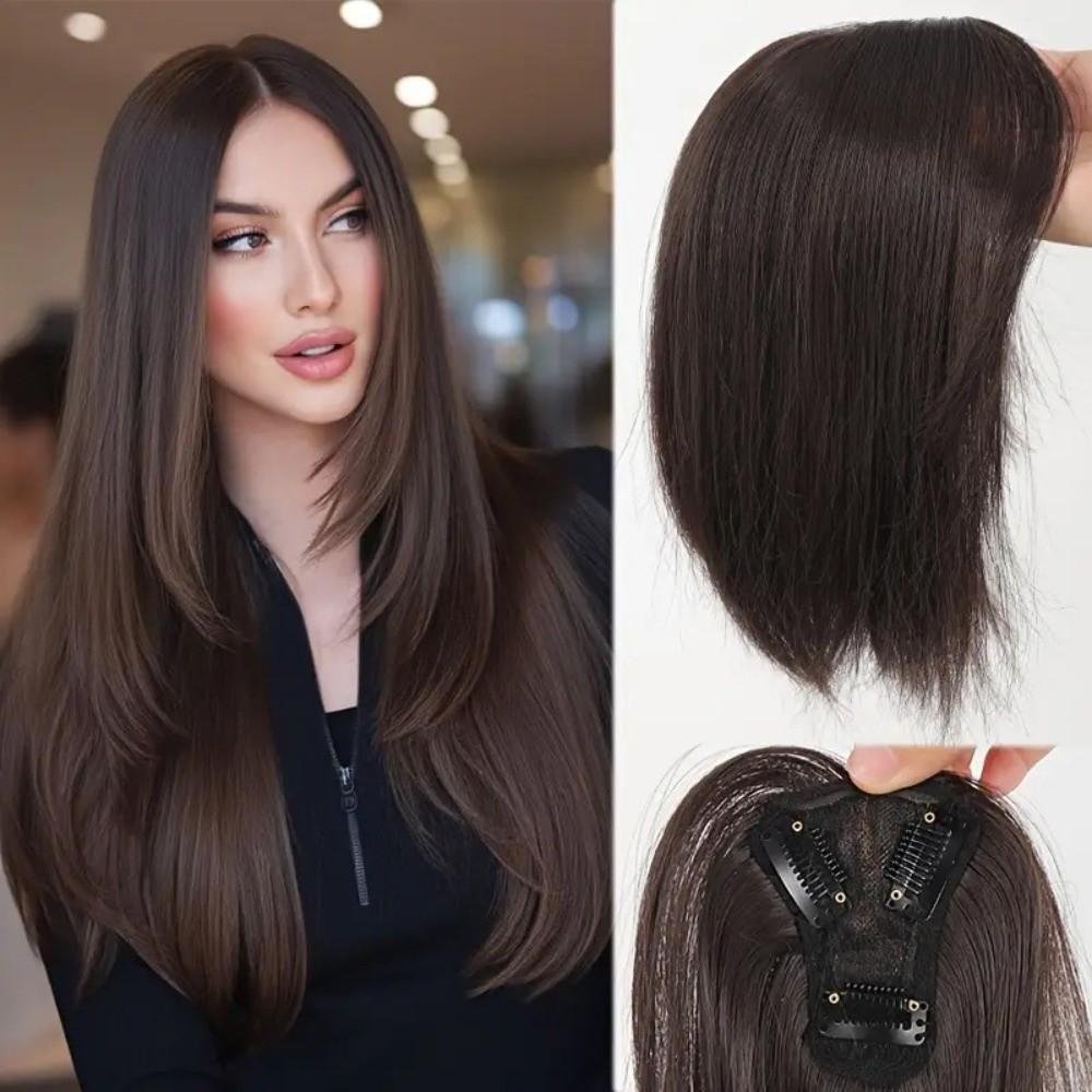 Hair Extension Synthetic Hair Bangs Middle Part Fringe Hair Pieces  for Women