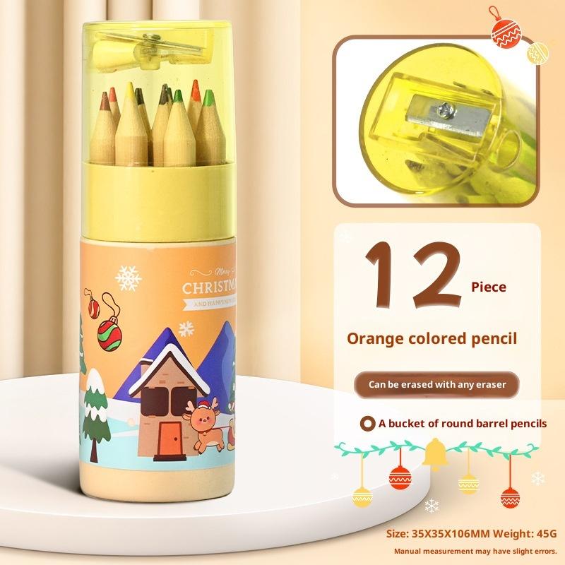 12 Color Christmas Pencil Filled Graffiti Art Painting Brush Drawing Pencils Sketching Pen Stationery Supplies Christmas Gifts