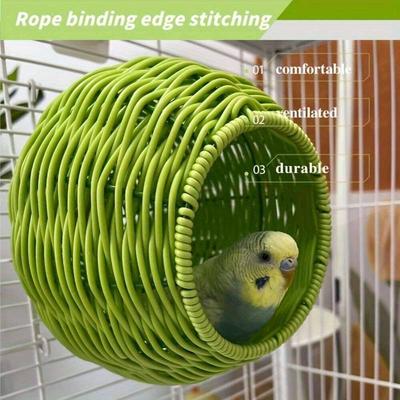 Hand-Woven Bird Nest Four Seasons Universal Hanging Cage Durable Easy To Clean Suitable For Parrots Cockatiels Small Budgerigars