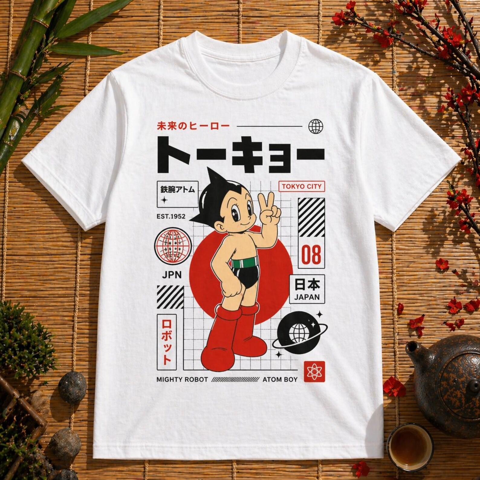 Tokyo Retro Robot Graphic Tee – Japanese Anime Streetwear T-Shirt (White) 2XL