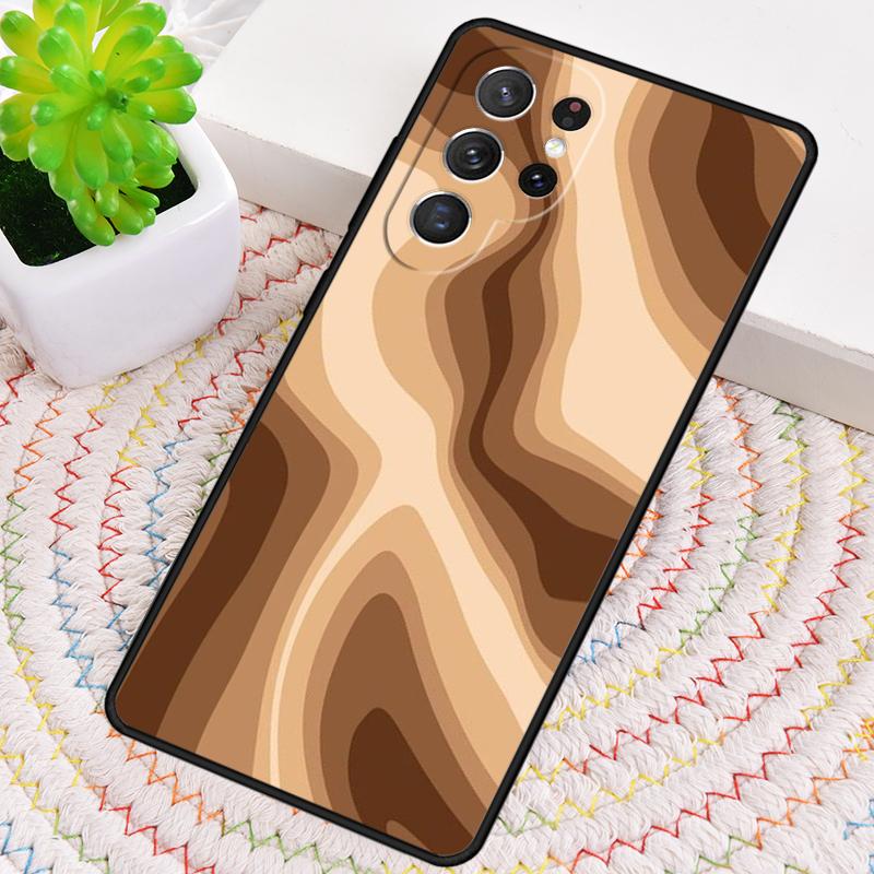 Latte Love Brown Heart Aesthetic soft Phone Case For Samsung Galaxy note 10 pro S26 S25 S24 S23 S22 S21 Plus Ultra Cover