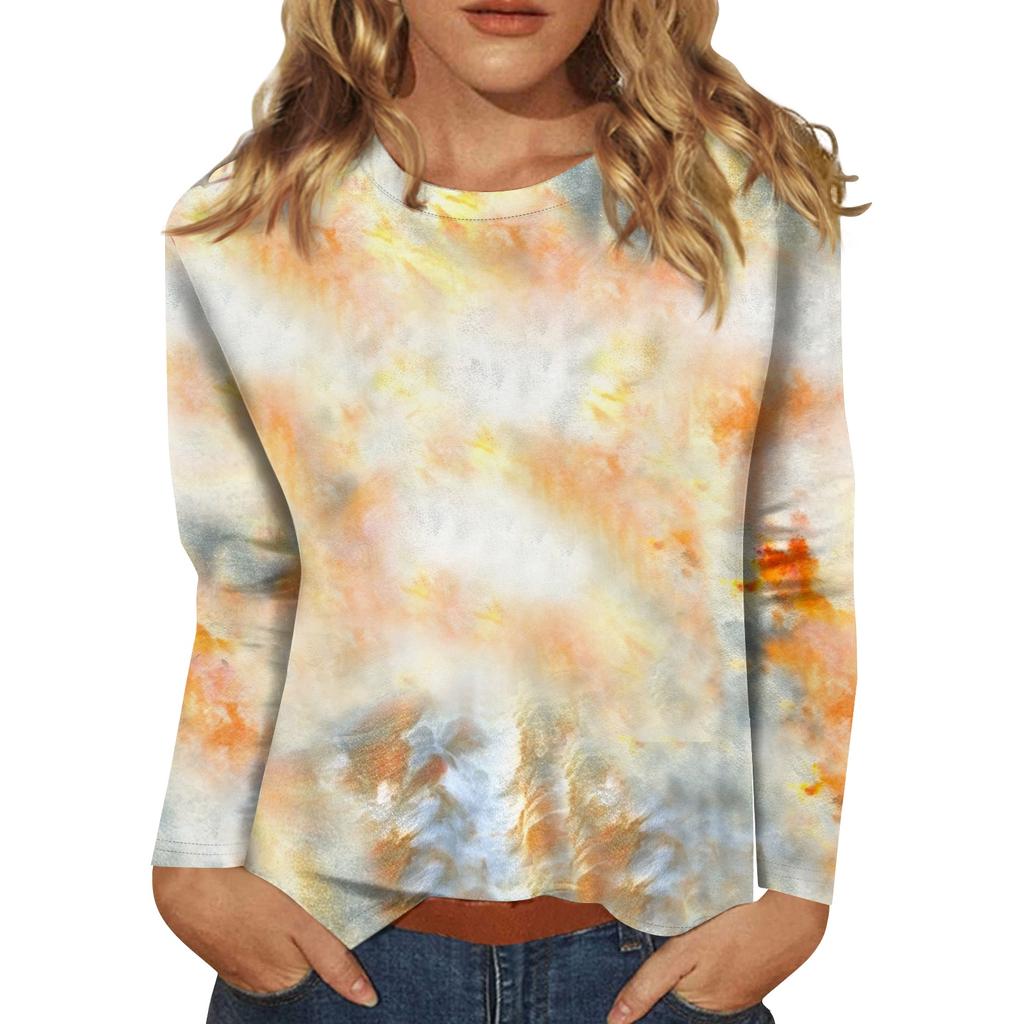 Women's Long-sleeved Loose-necked Halloween Print Casual Top, Suitable for Holiday Parties