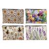 Yousheng Cosmetic Storage Bag, Thickened Canvas Pouch, with Smooth Zipper Large Capacity Stationery Organizer, Oil Painting Print Cosmetic Pouch