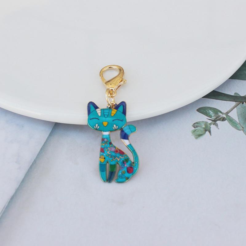 5/8Pcs Cartoon Novelty Fox Cat Keychain Cute Fashion Animal Pendant Keychain Creative Backpack Decoration Accessories Gifts