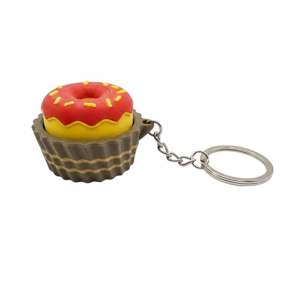 Simulated Dessert Clicker Keychain 3D Printed Cupcake Donut Key Chain  Backpack Decor