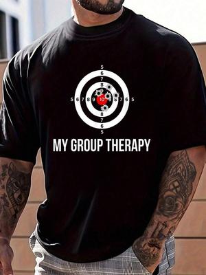 100% Baumwolle Schusswaffen Shirt, Gruppentherapie Schießstand T-Shirt Damen Herren Grafik T-Shirt, Lässige Tops Mode T-Shirt