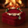 Festive Holiday Charm Bracelet Christmas Bracelet, Elastic Stretch Beaded with Xmas Jewelry Collection Tree Charm, Gifts for Women Men Santa Claus