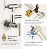 Rubinetto Riempitore Pentola Gourmet in Ottone di Lusso Faucet da Cucina Montato a Parete Rotante a 720° Faucet Flessibile a Risparmio Idrico Faucet Freddo
