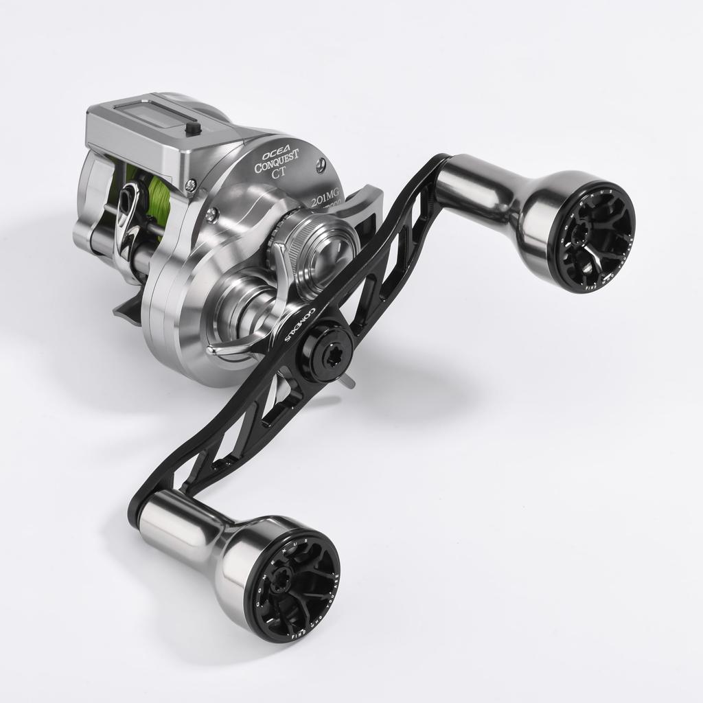 Gomexus Ultra Duralumin Baitcasting Reel Handle with Long Power for Offshore Light Jigging and Tairubber Fishing Knob, 120mm,