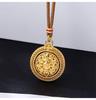 Vietnamese Sand Gold Rotatable Compass Pendant Necklace - Women's Versatile, Long-lasting Color Retention Jewelry with Eight Treasures Design