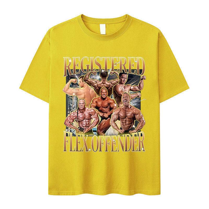Lustiges Registrierter Flex-Straftäter Meme T-Shirt Unisex Retro Oversized Kurzarm T-Shirt Mode Hohe Qualität Baumwolle T-Shirts Streetwear