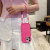 Candy Color Silicone Soft Phone Case with Wrist Strap For iPhone 16 Pro Max 15 14 13 Wave Edge Frame Protective Cover