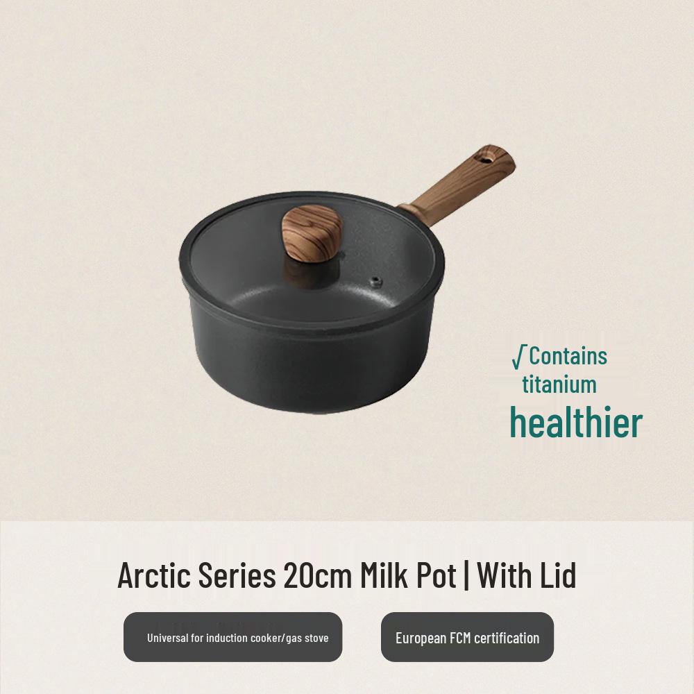 Titanium Flat-Bottom Cookware Set: Non-Stick Frying, Stewing, and Stir-Frying Pot Set for Steak and Eggs