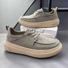 Summer New Lightweight Thick Bottom Casual Shoes Easy To Wear Slip On Lazy Person Cowhide Leather Shoes Breathable Rubber Sole
