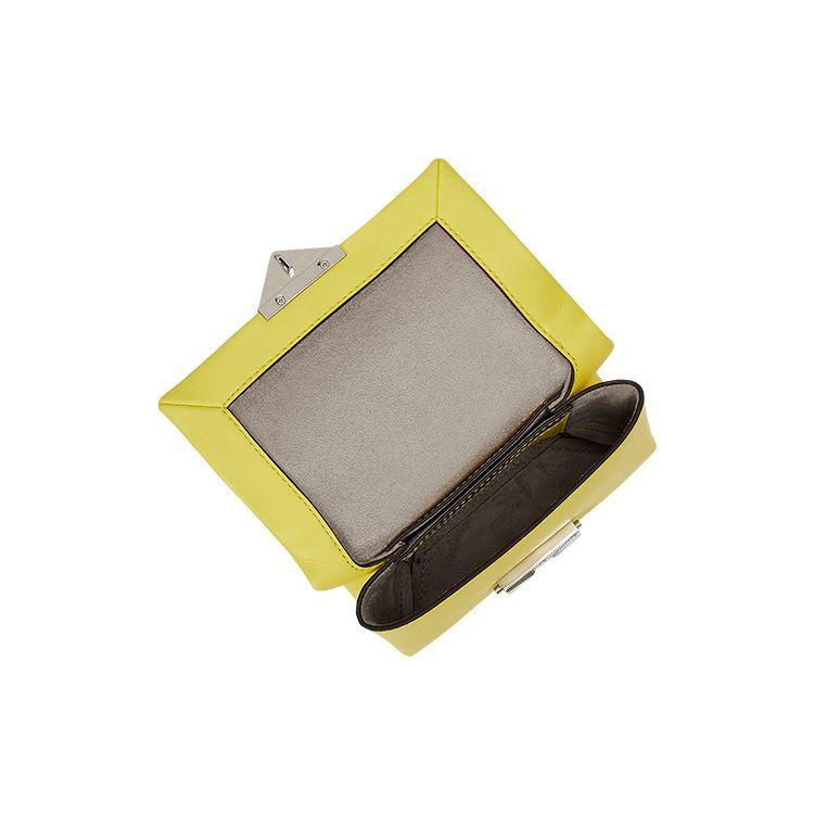 Michael Kors Mk Cece Metal Lock Chain Leather Crossbody Bag Mini Women bags Light-Yellow 32S9S0EC0L-763