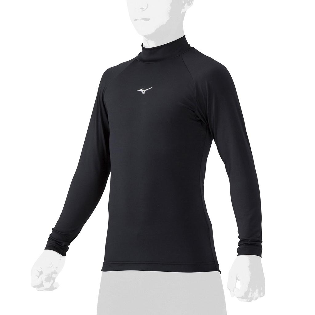 Baseball Junior Loose Fit Unisex 12JAAP50 UV Easy To SOLV Seal Black 160 [Mizuno] High-neck Long-sleeve Antibacterial, Odor-resistant, Stain-resistant