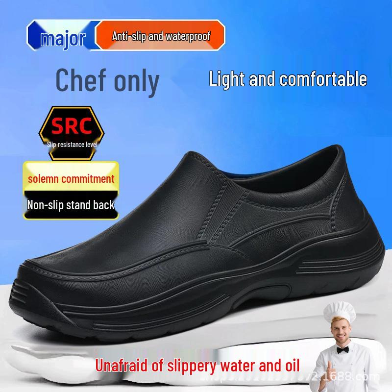 Breathable Slip-Resistant Waterproof Chef Shoes - Unisex Kitchen Work Wear 9326 Black 39