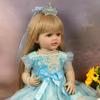 55cm Vollvinylkörper Simulation Reborn Puppen Betty Hübsche Prinzessin Mädchen Babypuppe mit Langhaar Braun Gold Farbe Optional Niedliche Wiedergeburtspuppen für Kinder