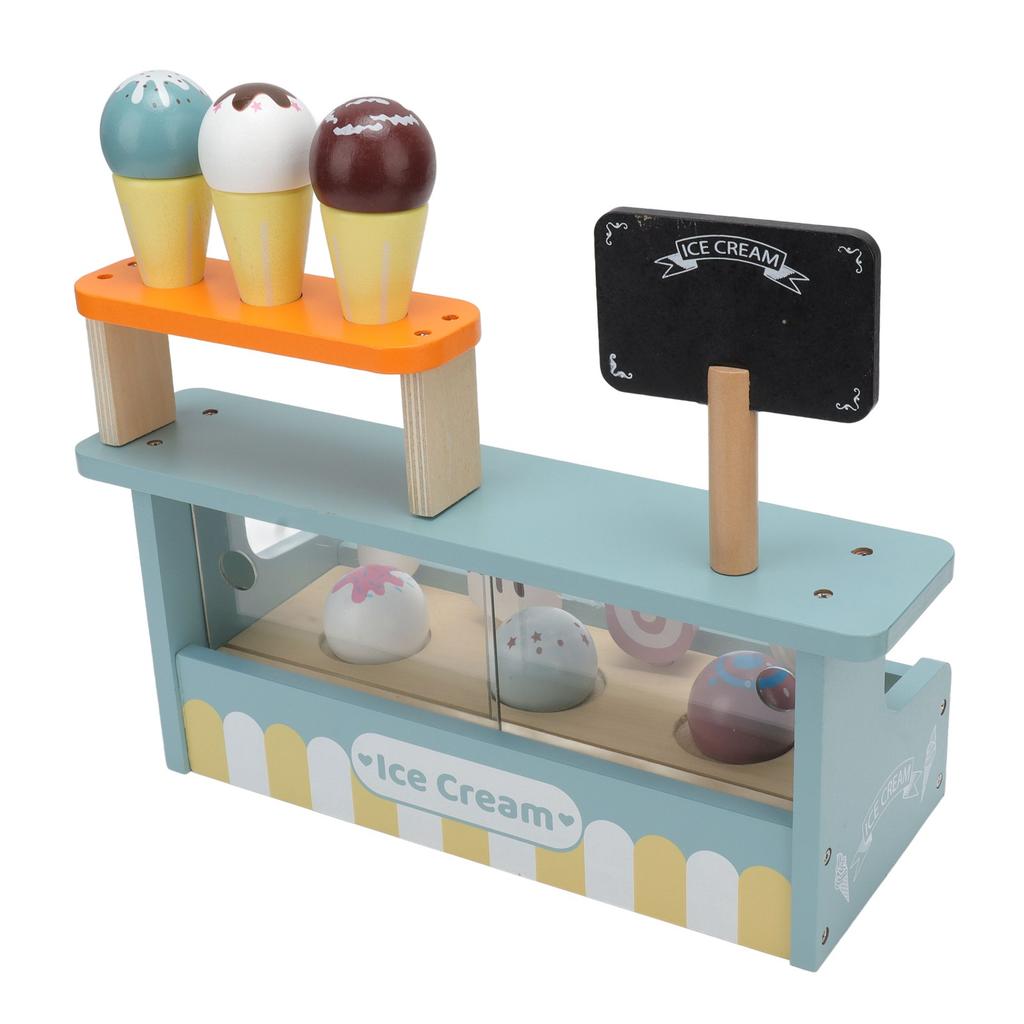 Jucărie Magazin de Înghețată Simulare Exquisită Lemn de Pin Contor Înghețată Set de Joacă Jucărie pentru Joc de Rol pentru